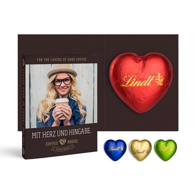 Card promoțional cu inimă de ciocolată Lindt, 20 g