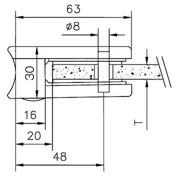 Clema de sticla pentru montajul pe tuburi cu ø 48,3-50,8 mm/ 6, 8 si 10