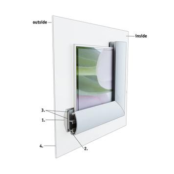 Sistem rame fereastra „Feko”, argintiu anodizat, profil 25/32 mm